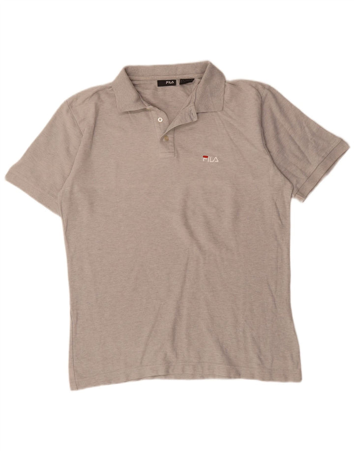 Fila Mens Polo Shirt Large Grey Cotton
