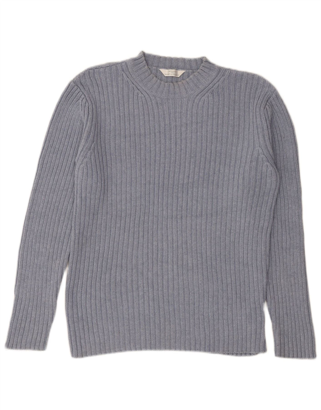 Marks & Spencer Mens Crew Neck Jumper Sweater Medium Blue Cotton