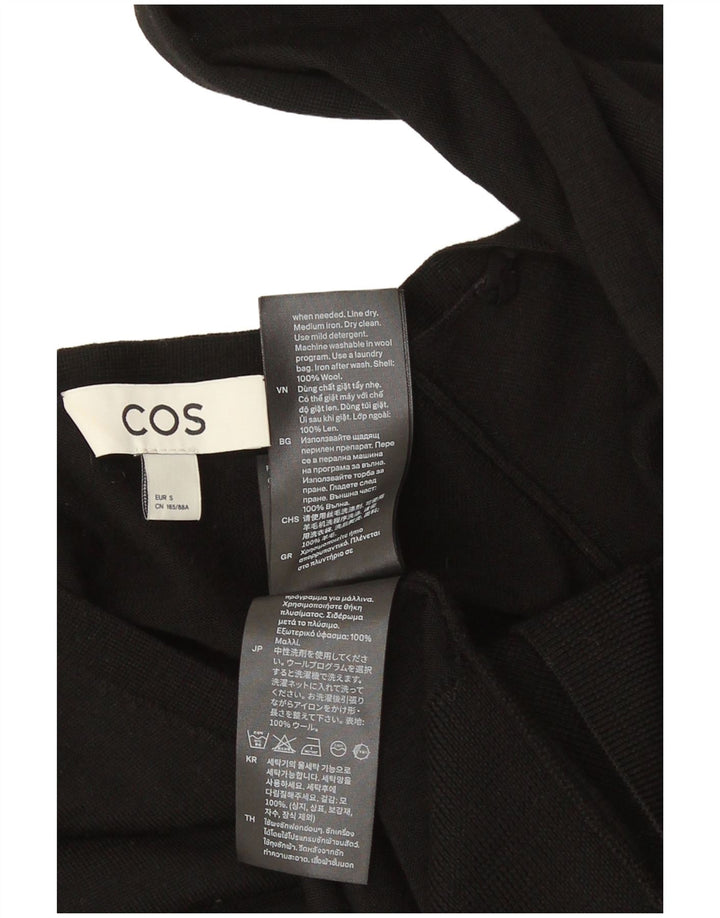 Cos Womens Oversized V-Neck Jumper Sweater UK 10 Small Black Wool