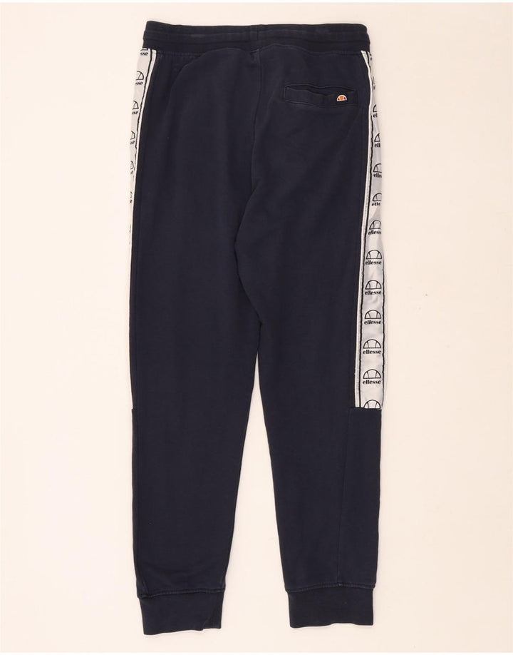 ELLESSE Mens Tracksuit Trousers Joggers Small Navy Blue Colourblock