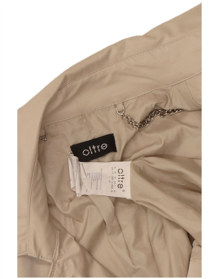 oltre Womens Belted Trench Coat UK 16 Large Beige Polyester
