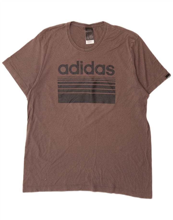 Adidas Mens Graphic T-Shirt Top XL Grey Cotton