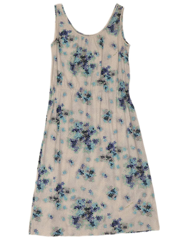 Vintage Womens Sleeveless A-Line Dress IT 46 Large White Floral