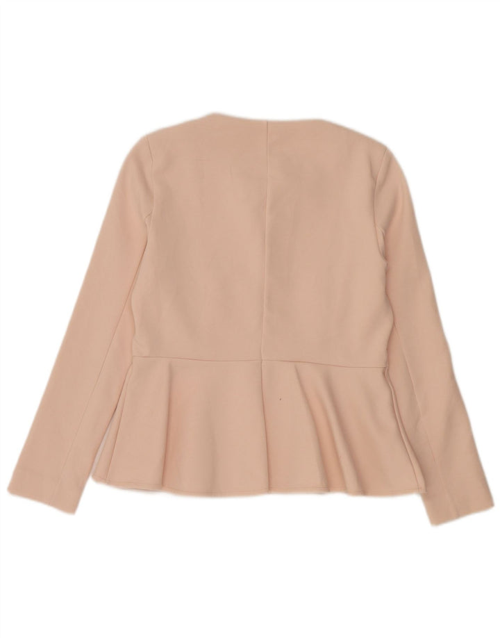 Topshop Womens Full Zip Blazer Jacket UK 14 Large Pink Polyester