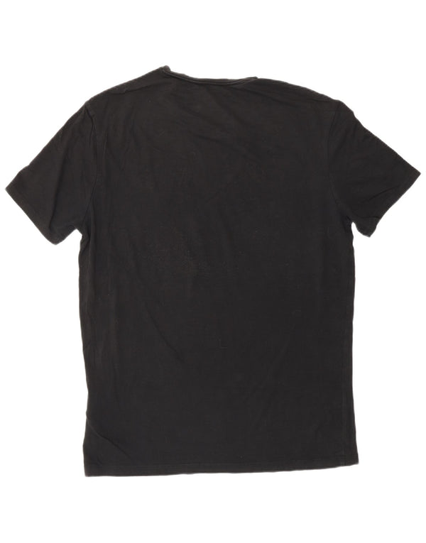Guess Mens T-Shirt Top Large Black Cotton