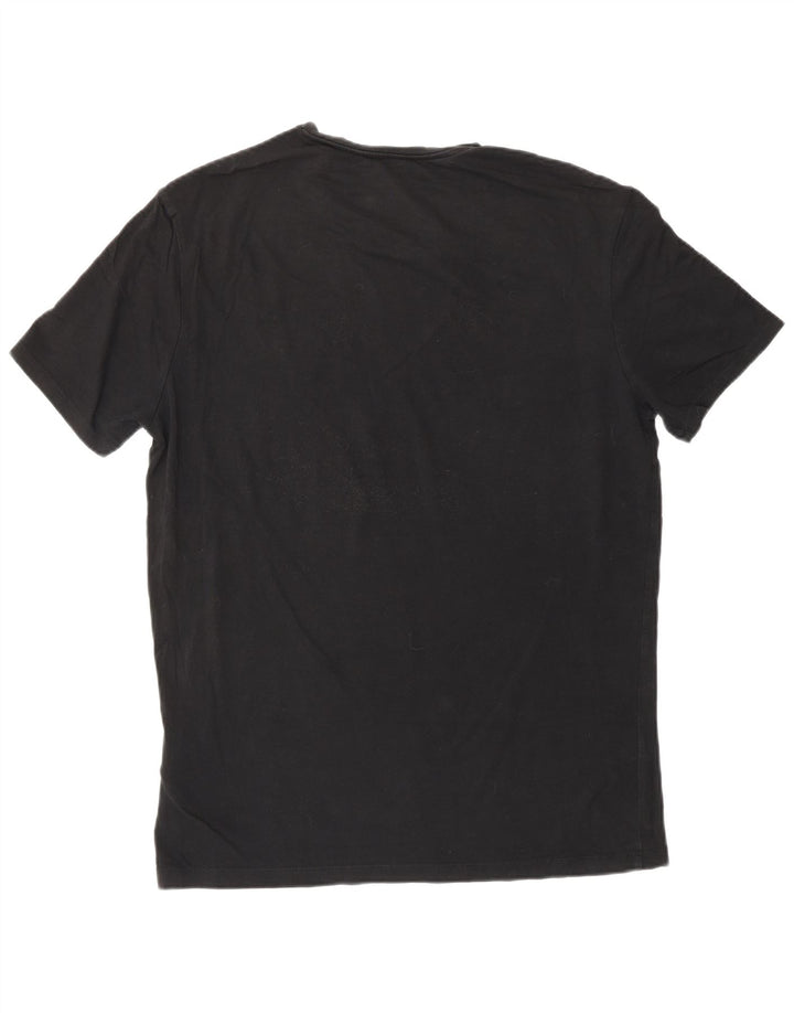 Guess Mens T-Shirt Top Large Black Cotton