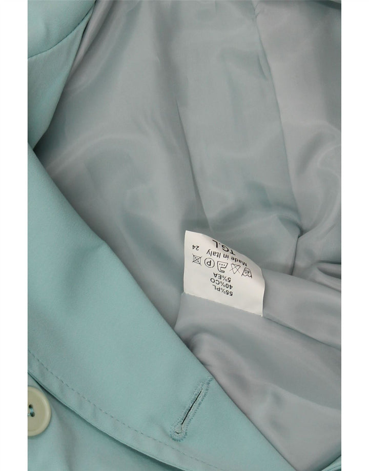 VINTAGE Womens Pea Coat UK 16 Large Turquoise Polyester Vintage Vintage and Second-Hand Vintage from Messina Hembry 