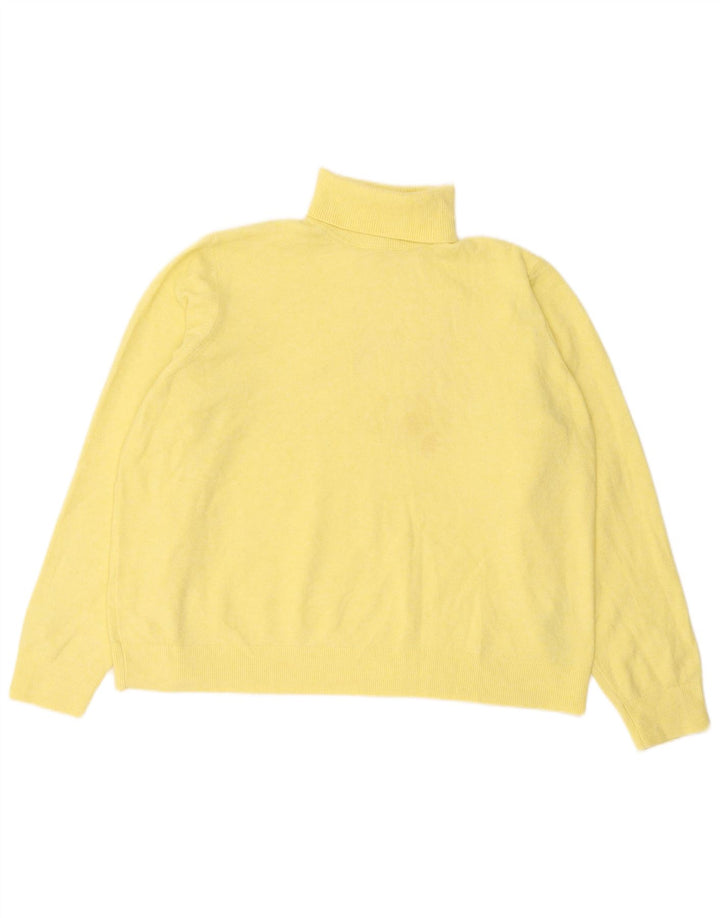 Marks & Spencer Womens Roll Neck Jumper Sweater UK 18 XL Yellow Polyester