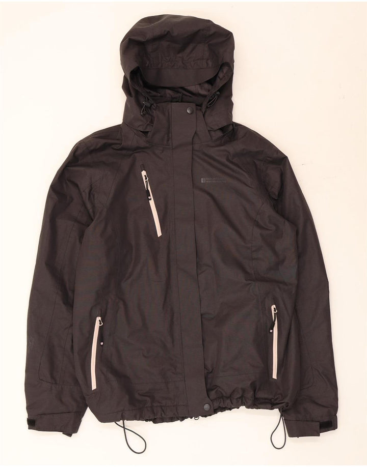 Mountain Warehouse Womens Hooded Rain Jacket UK 16 Large Black Polyester