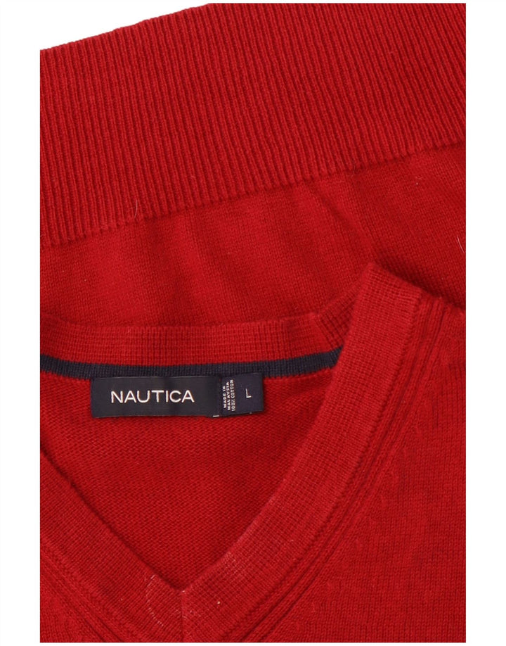 NAUTICA Womens Vest Tank Top UK 16 Large Red Cotton