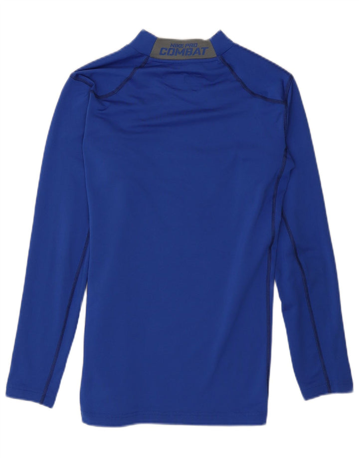Nike Mens Dri Fit Top Long Sleeve Medium Blue Polyester