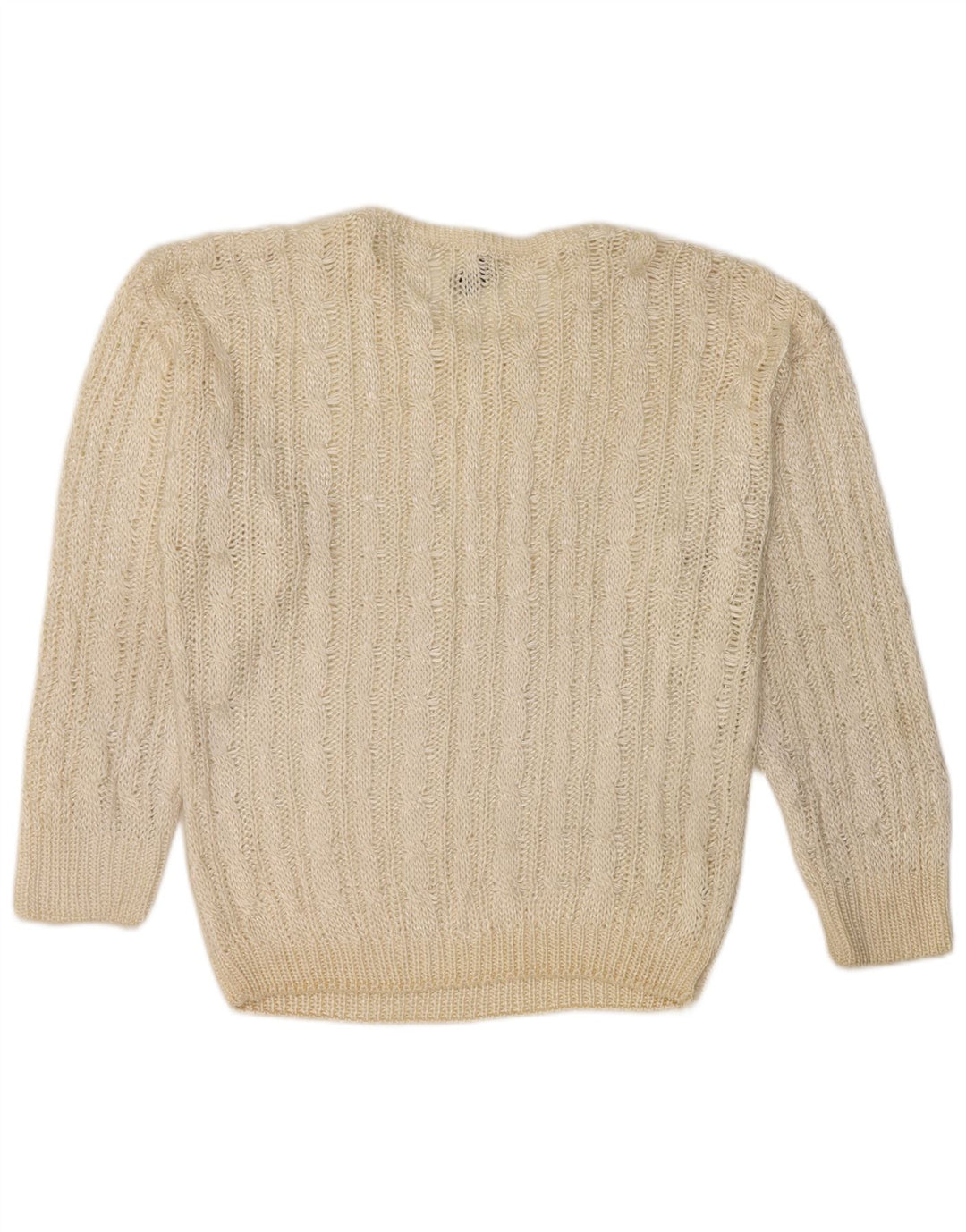 Giunco Womens Crew Neck Jumper Sweater UK 14 Medium Off White