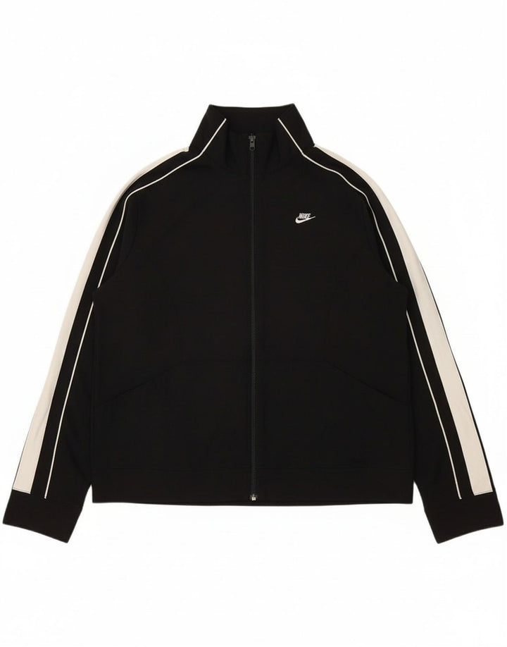 NIKE Womens Tracksuit Top Jacket US 16/18 XL Black Colourblock Polyester