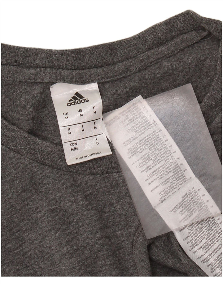 ADIDAS Mens T-Shirt Top Medium Grey Cotton