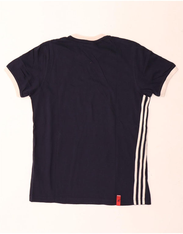 Adidas Mens T-Shirt Top UK 38/40 Medium Navy Blue Cotton