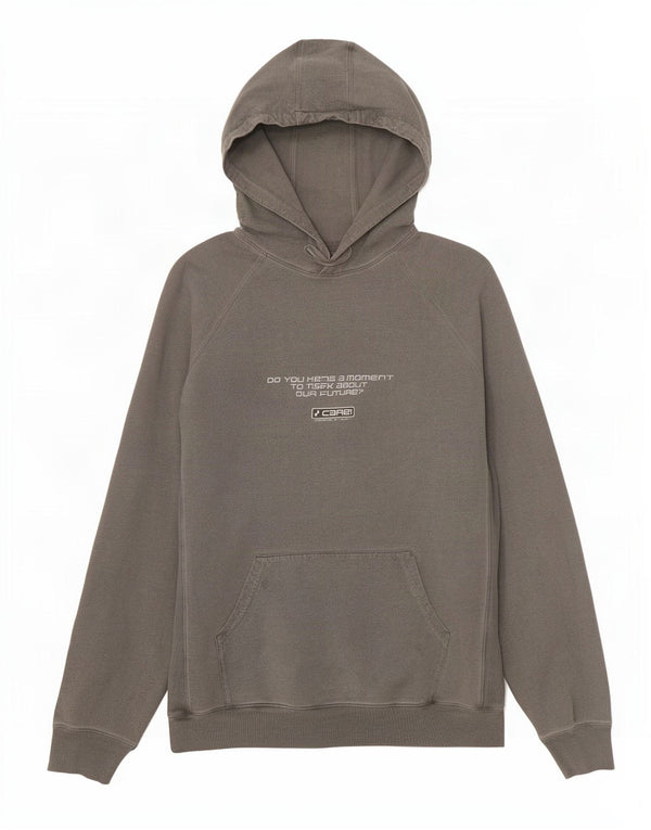 Vintage Mens Graphic Hoodie Jumper Large Grey