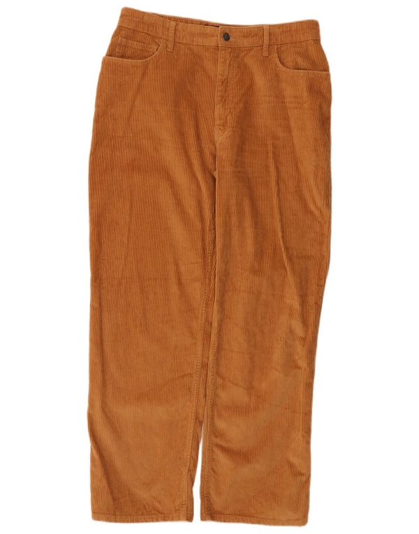 Hollister Womens Dad High Waist Corduroy Trousers US 11 Large W30 L29 Brown