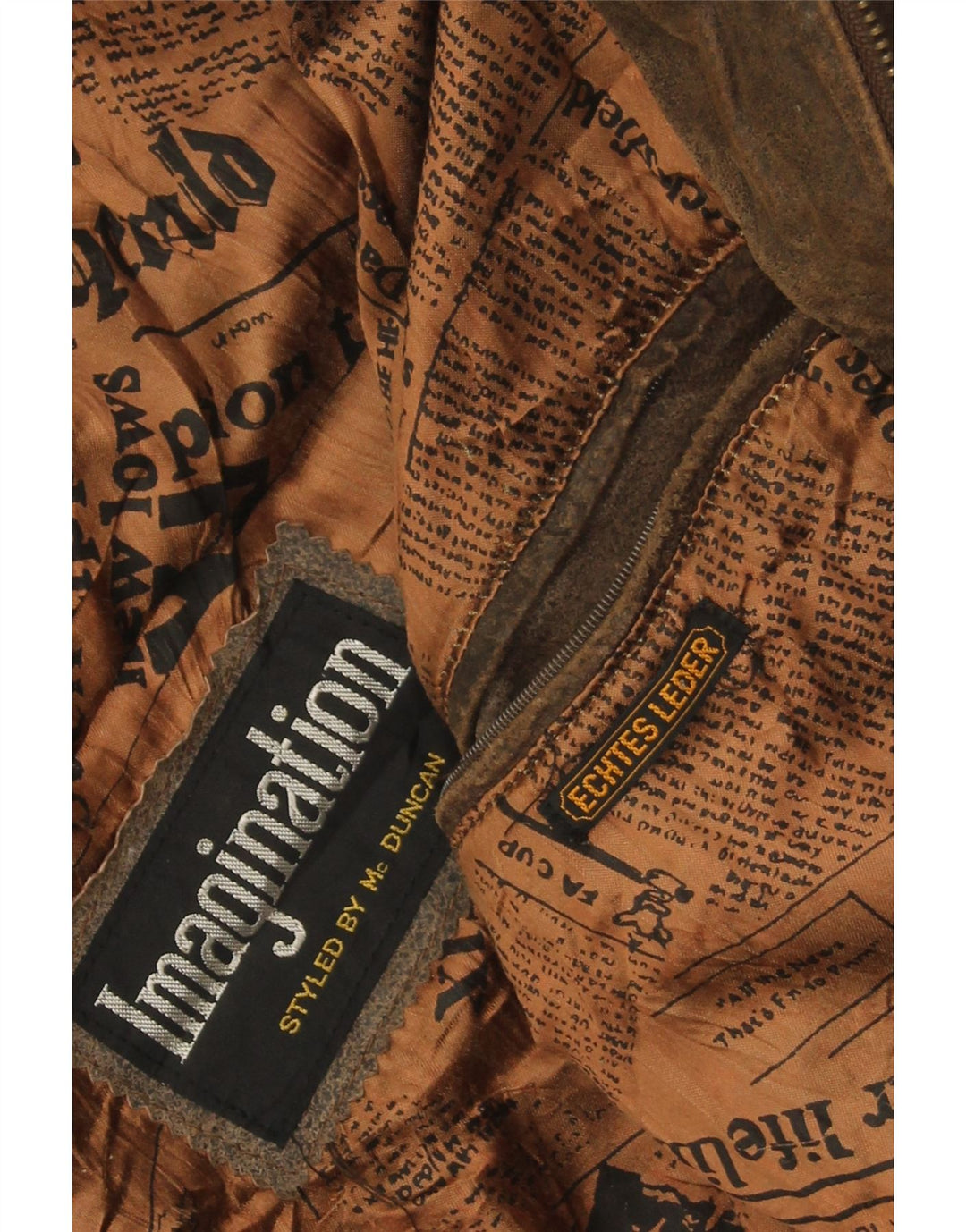 Vintage Mens Graphic Flight Aviator Jacket UK 38 Medium Brown