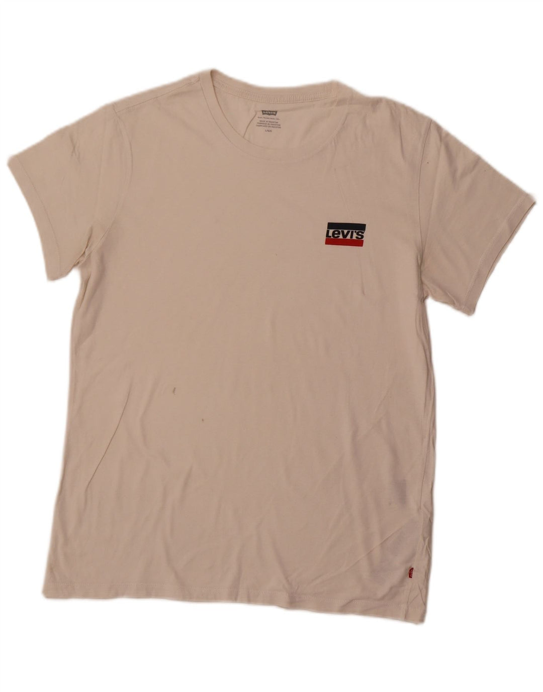 Levi's Mens T-Shirt Top Large White Cotton