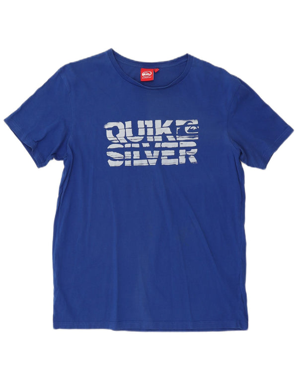 Quiksilver Mens Graphic T-Shirt Top Large Blue Cotton