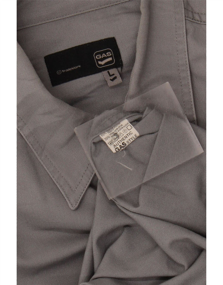 GAS Mens Shirt Large Grey Polyester