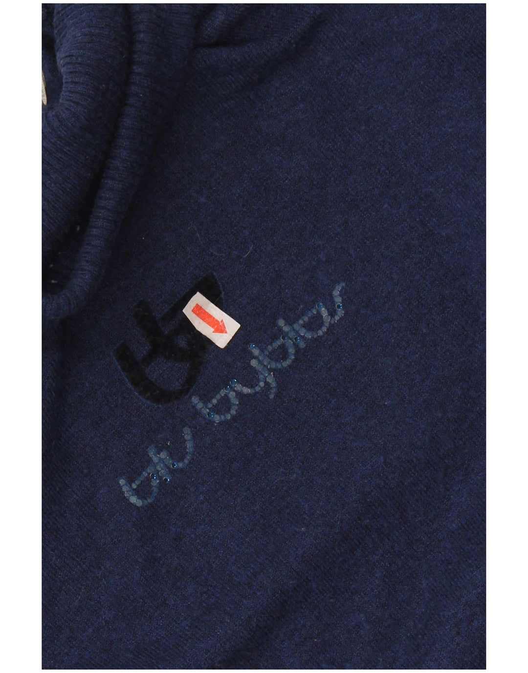 BYBLOS Womens Roll Neck Jumper Sweater UK 14 Large Navy Blue Acrylic