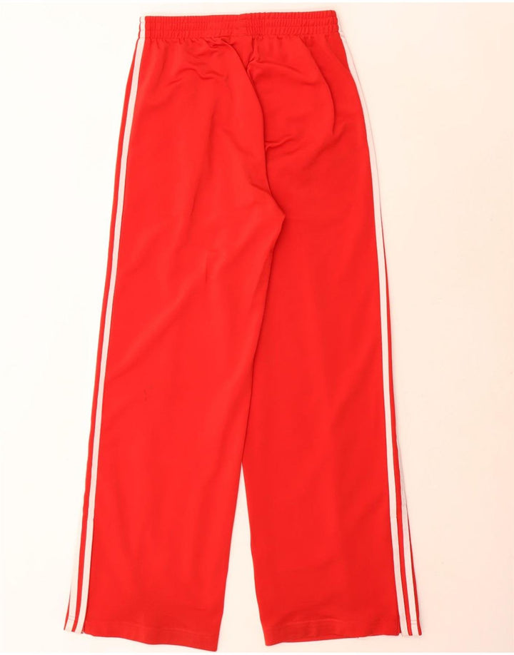 Adidas Womens Wide Leg Tracksuit Trousers UK 12 Medium Red Polyester