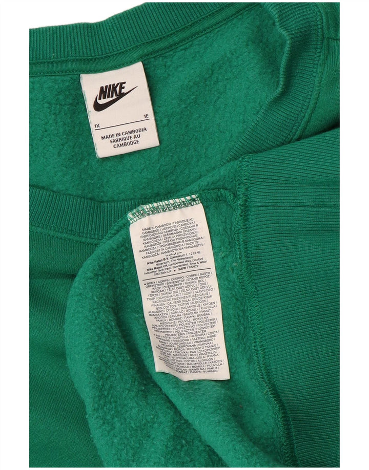 NIKE Mens Hoodie Jumper XL Green Cotton