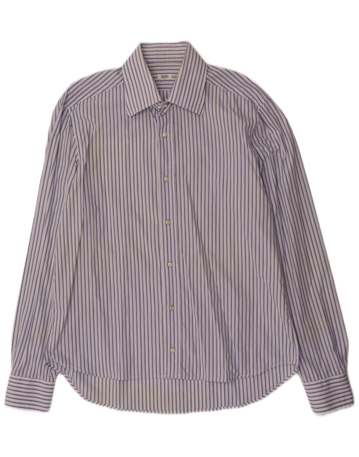 Barba Mens Shirt Size 17 XL Blue Striped