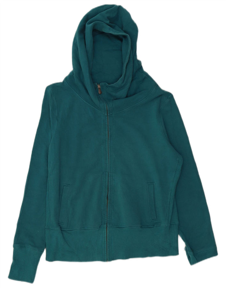 CHAMPION Womens Elite Zip Hoodie Sweater UK 16 Large Turquoise Cotton