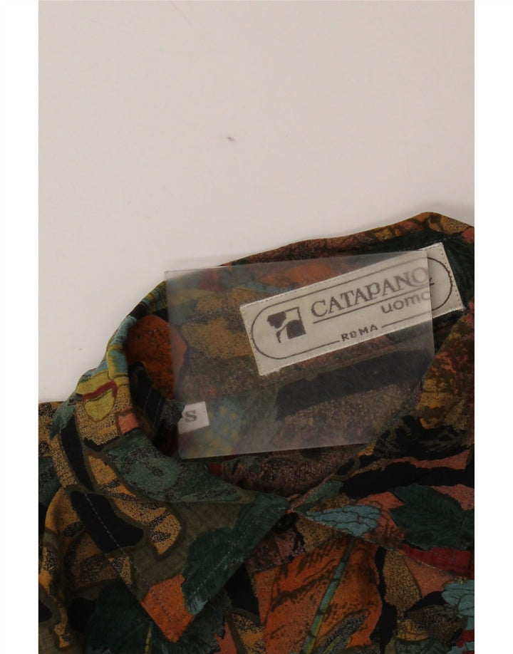 Vintage Mens Abstract Pattern Short Sleeve Shirt Small Multicoloured