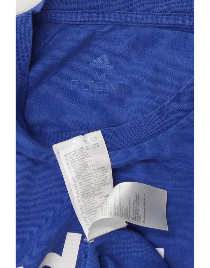Adidas Mens Graphic T-Shirt Top Medium Blue Cotton