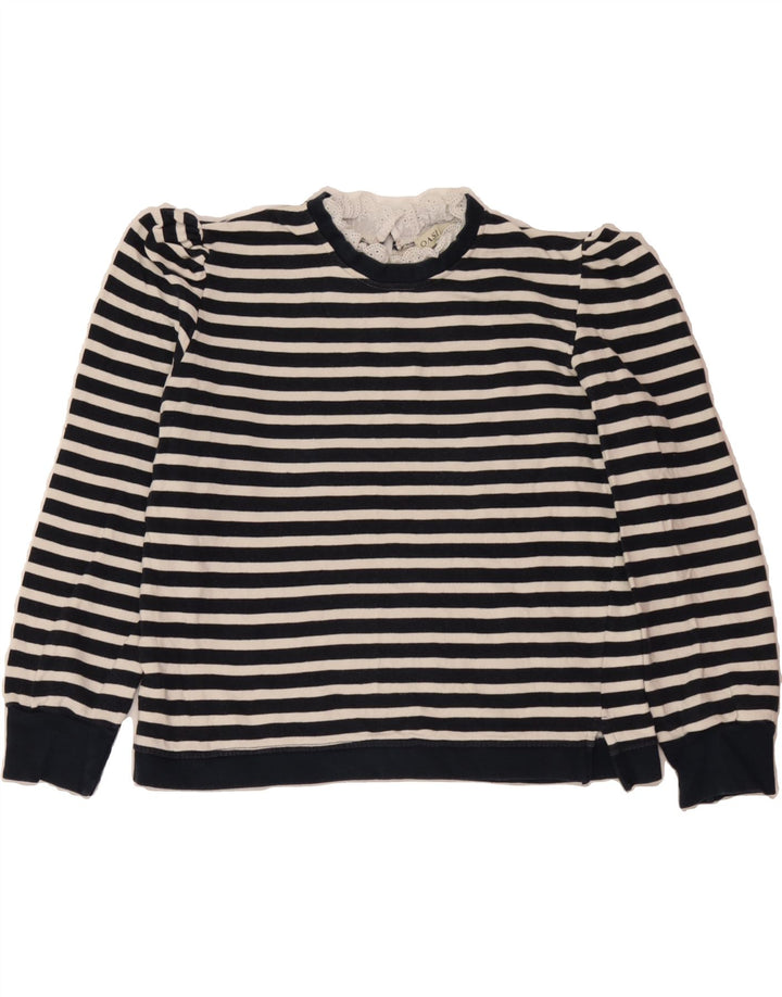 OASIS Womens Top Long Sleeve UK 16 Large Navy Blue Striped Vintage Oasis and Second-Hand Oasis from Messina Hembry 