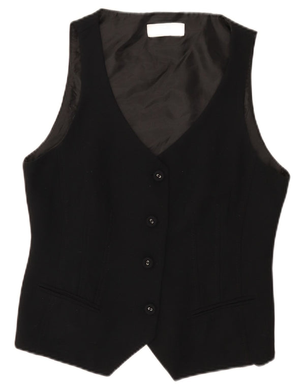 Wallis Womens Petite Waistcoat UK 12 Medium Black Polyester