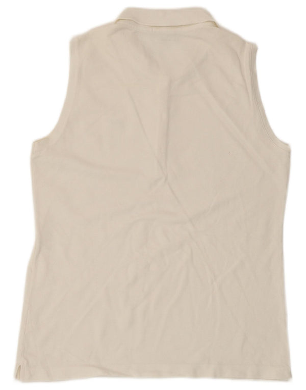 Lacoste Womens Sleeveless Polo Shirt Size 42 Large White