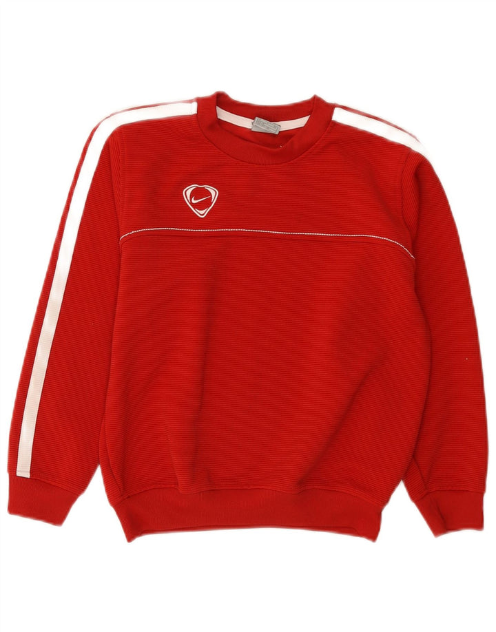 Nike Boys Sweatshirt Jumper 9-10 Years Small Red Polyester
