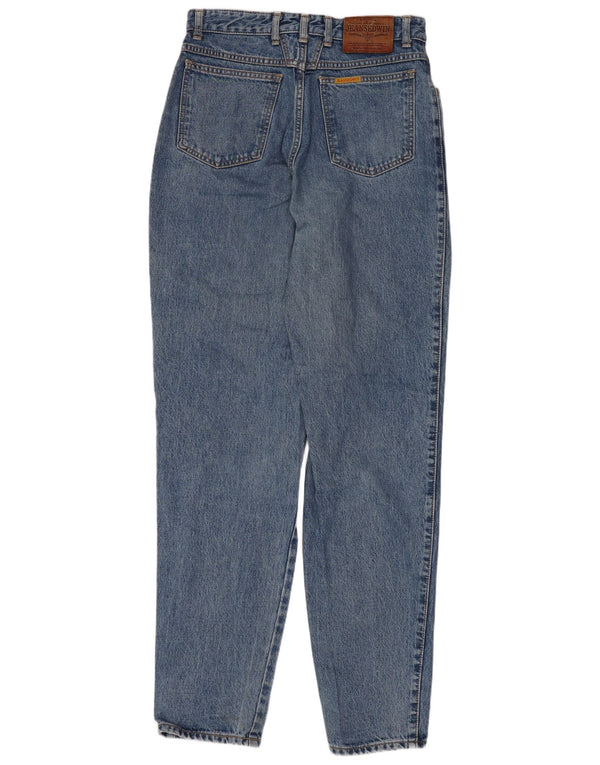 Vintage Womens High Waist Tapered Jeans W31 L34 Blue Cotton