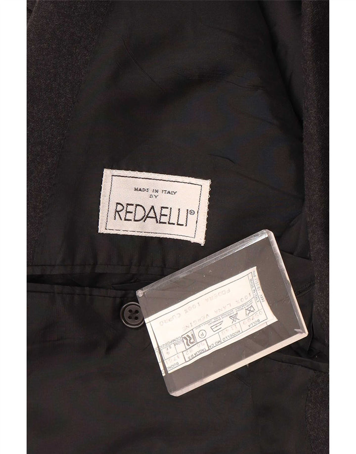 Redaelli Mens Double Breasted Blazer Jacket IT 56 3XL Grey Wool