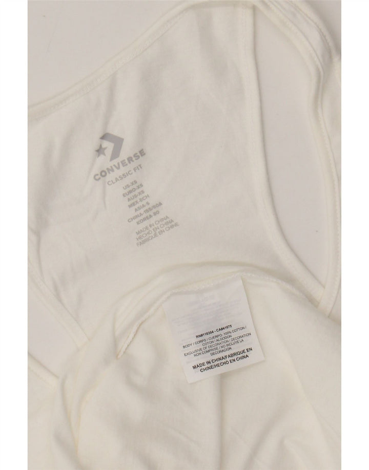 CONVERSE Womens Classic Fit Graphic Vest Top UK 6 XS White Cotton