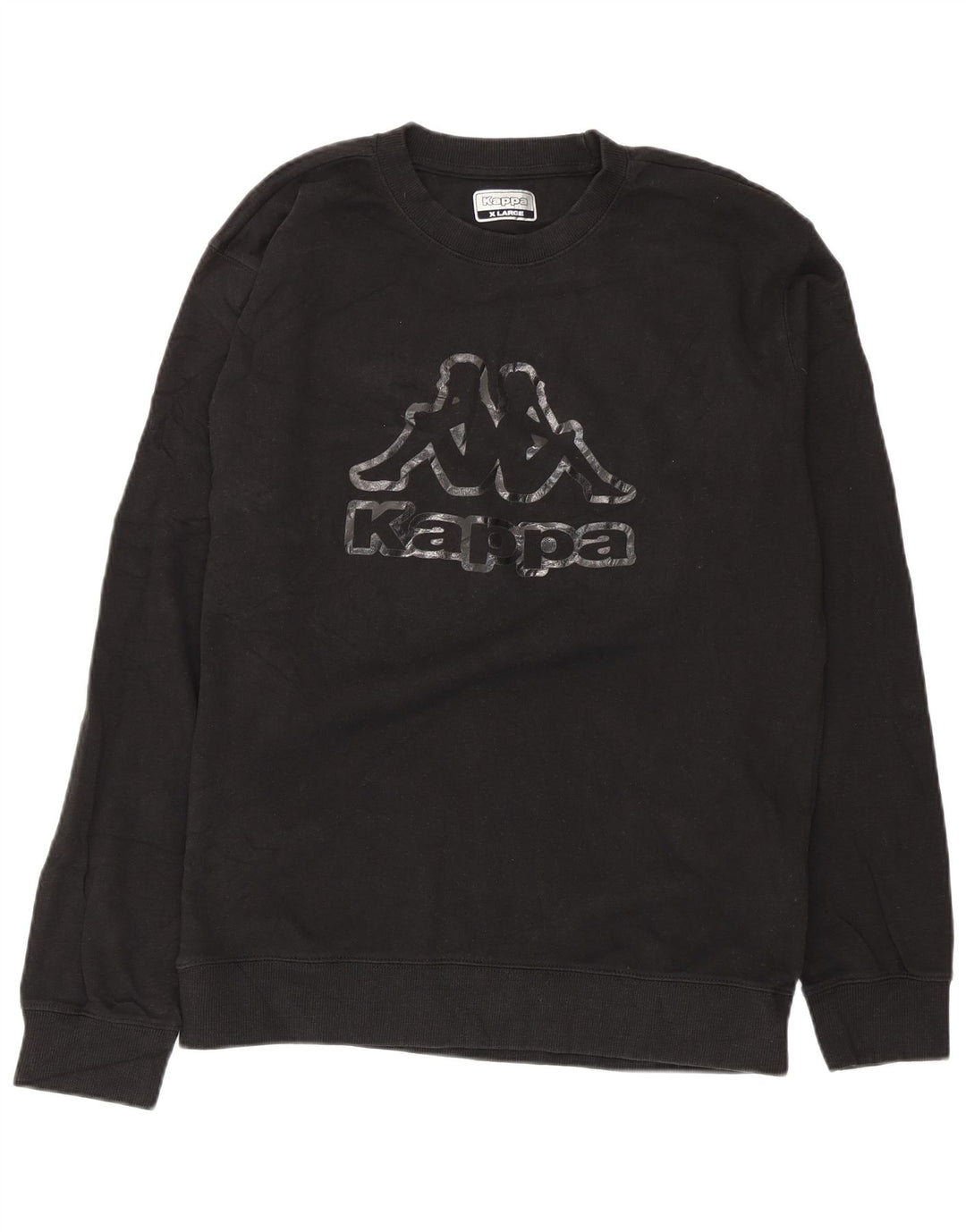 Kappa Mens Graphic Sweatshirt Jumper XL Black Cotton