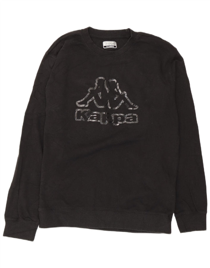 Kappa Mens Graphic Sweatshirt Jumper XL Black Cotton