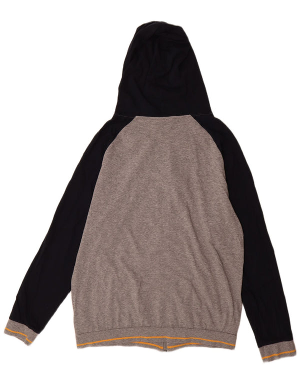 Hugo Boss Mens Zip Hoodie Sweater XL Grey Colourblock Cotton