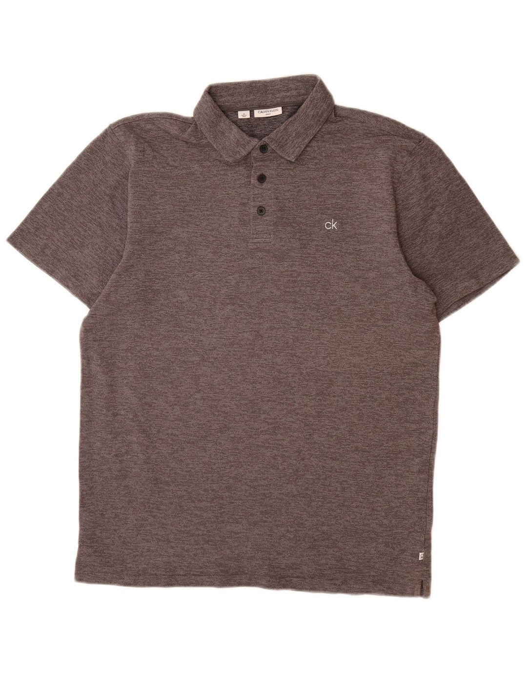 CALVIN KLEIN Mens Polo Shirt Medium Grey Cotton