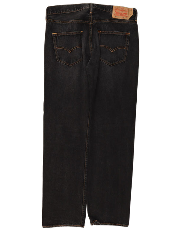 Levi's Mens 501 Straight Jeans 34 L34 Grey Cotton