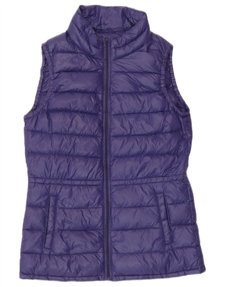 BENETTON Womens Padded Gilet UK 10 Small Purple Polyamide