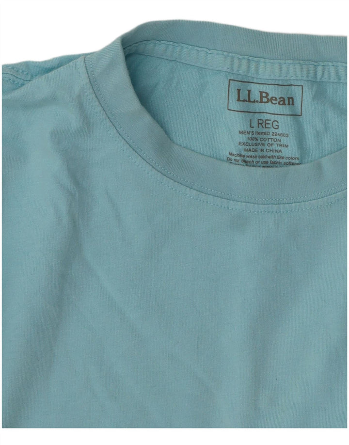 L.L.Bean Mens Top Long Sleeve Large Blue Cotton