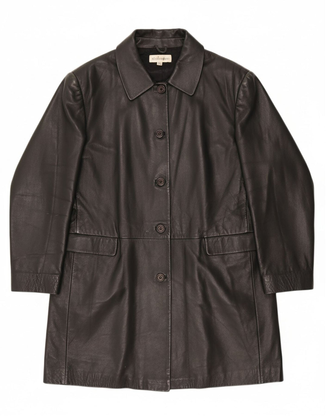 STEILMANN  Womens Leather Coat UK 16 Large Black Leather