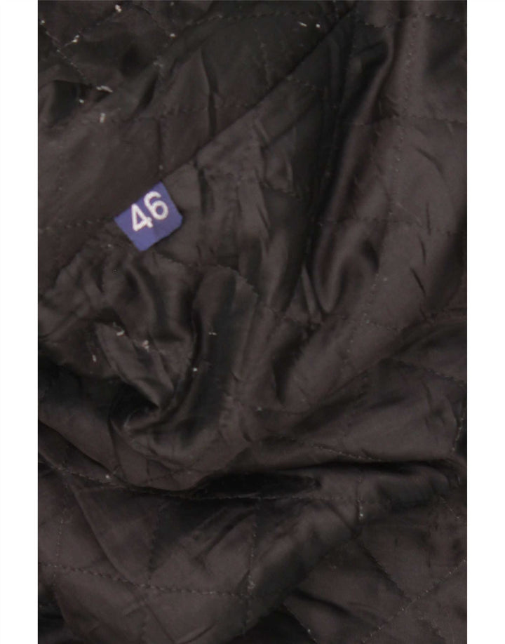 Vintage Mens Leather Jacket IT 46 Small Black