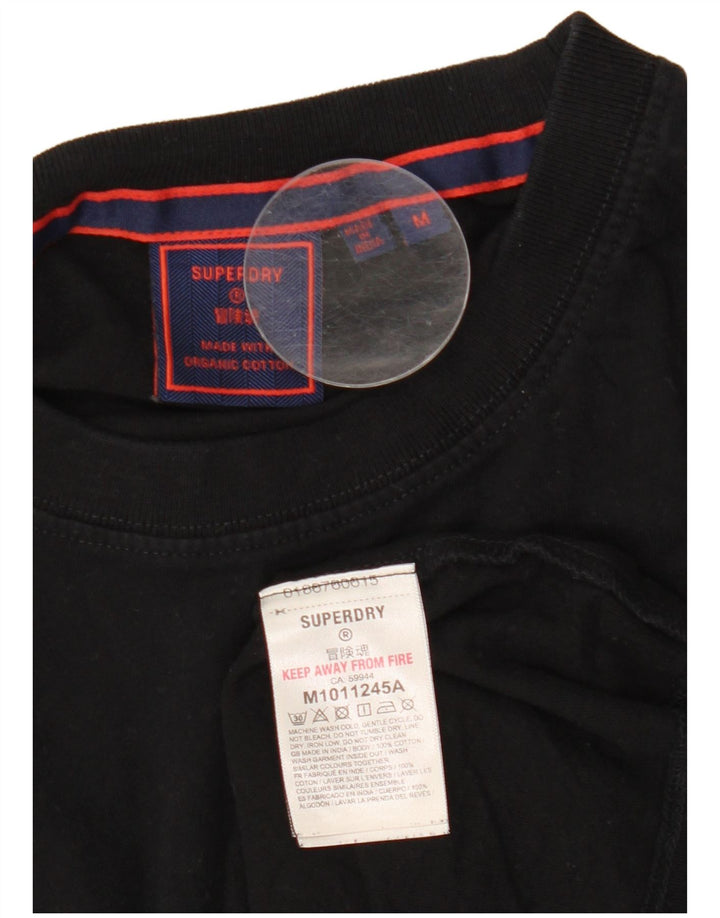 Superdry Mens T-Shirt Top Medium Black Cotton
