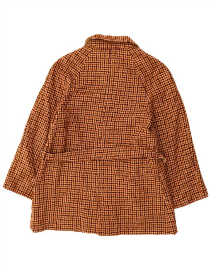 BALLARINI Womens Reversible Overcoat UK 10 Small Brown Houndstooth